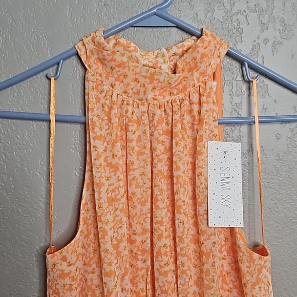 NWT Sienna Sky Orange Dress Medium - Picture 2 of 5